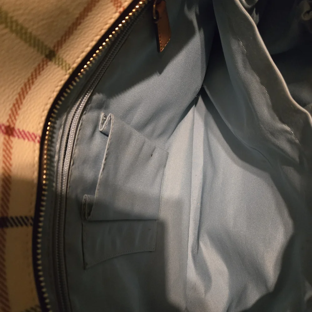 Coach Tatersall Diaper Bag - Blue and Tan